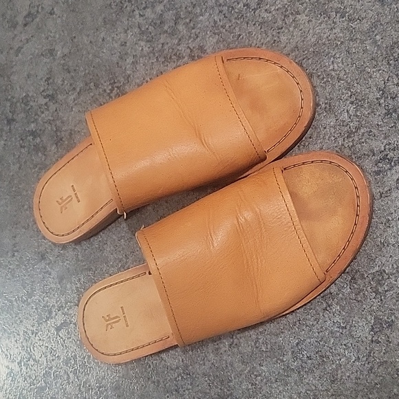 Frye Shoes - Frye - Brown Leather Mule Slide Sandals - Size 7.5